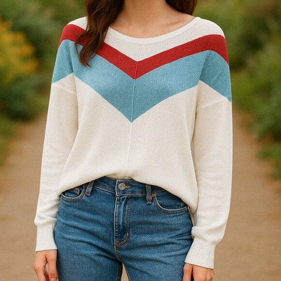 Free People SZ S Colorblock Thermal Top OB1451060 - Picture 1 of 11
